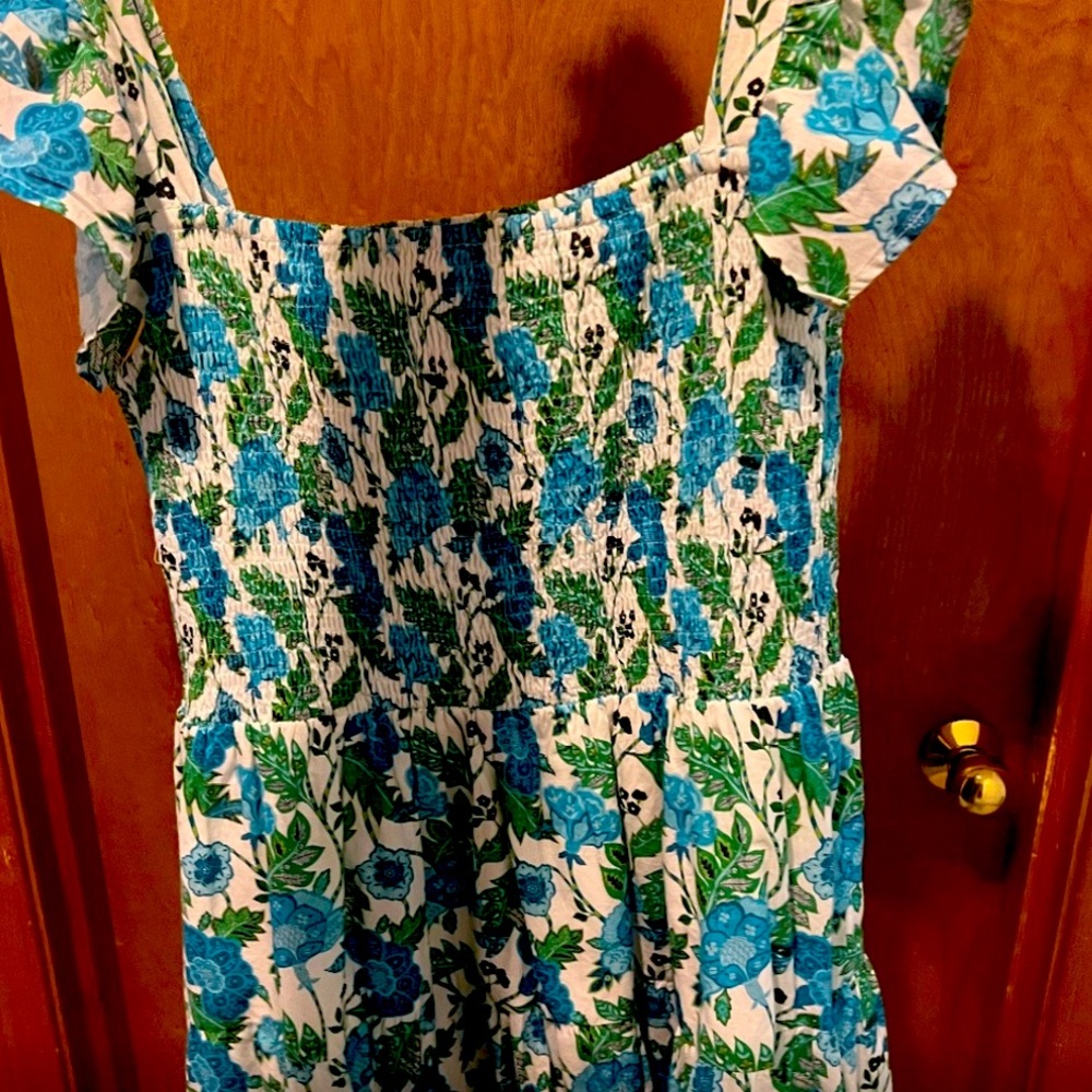 Victoria Dunn Blue and Green Floral Dress